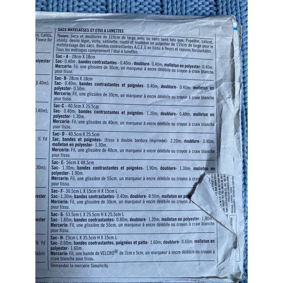 Simplicity 7098 quilted tote purse bag eyeglass case pattern - Picture 5 of 5